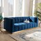 Baxton Studio Loreto Navy Blue Velvet Upholstered Brushed Gold Finished Sofa 157-8864 - alternate 3